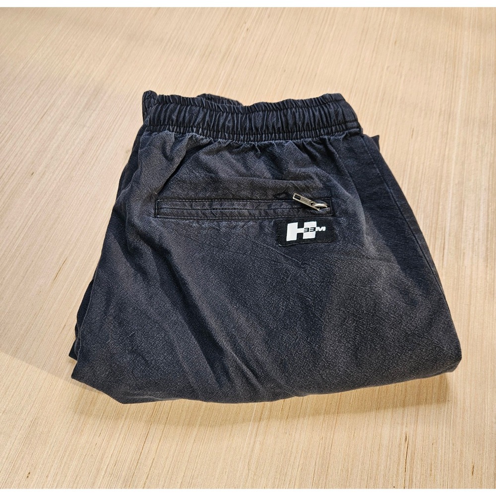 H33M Mens Relaxed Joggers Size S 28x30 Black Canvas Utility Pants